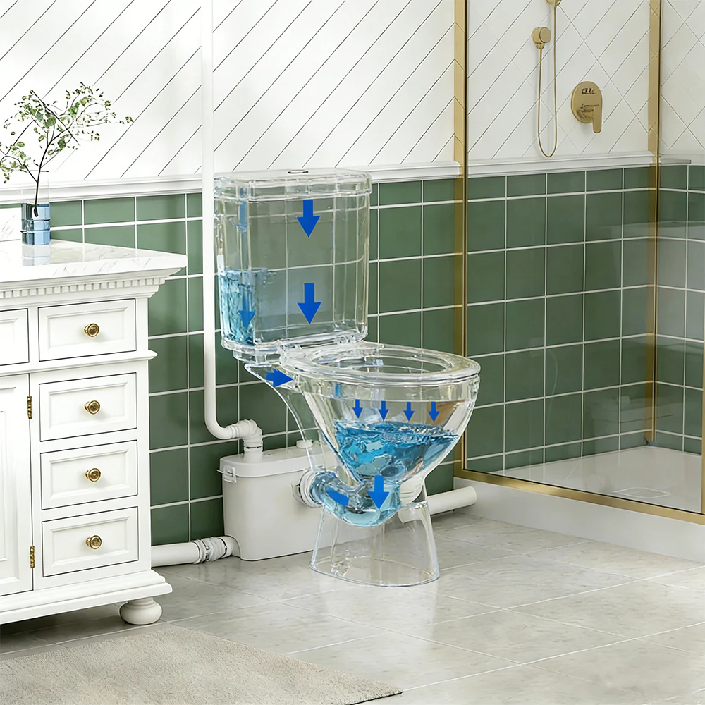 SNFLEX 19" Comfort Height Macerating Toilet | 500W Upflush Toilet - Image 3
