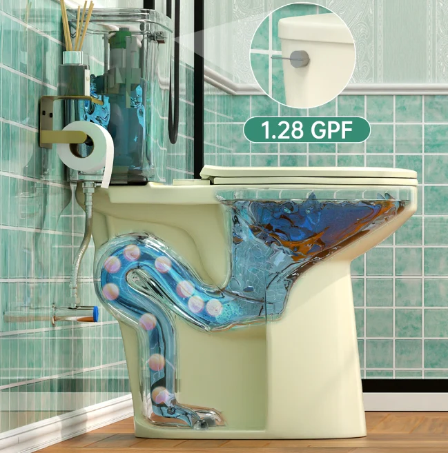 ELEMAZ 21" Extra Tall Toilet | ADA Height Toilet | Elongated Bone Toilet - Image 4