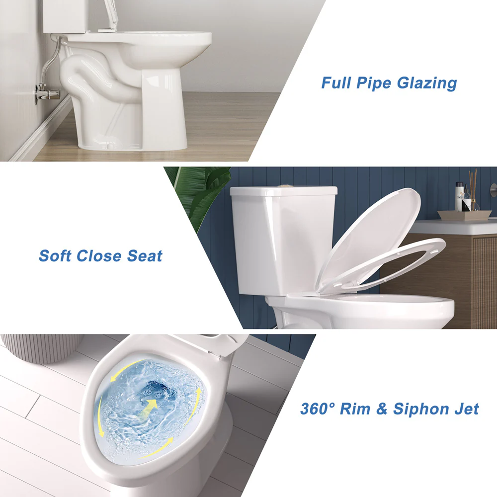 ELEMAZ 21" Extra Tall Toilet | ADA Height Toilet Dual Flush - Image 4