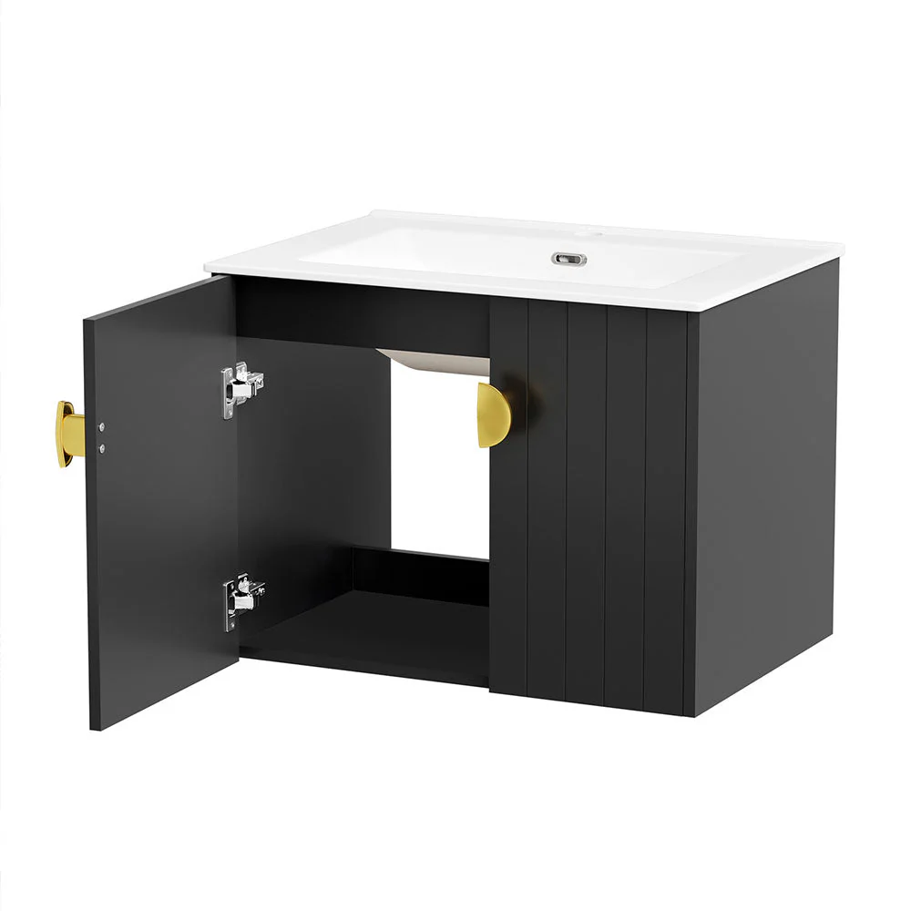 Sigsoul 24 Inch Floating Bathroom Vanity | Black - Image 6