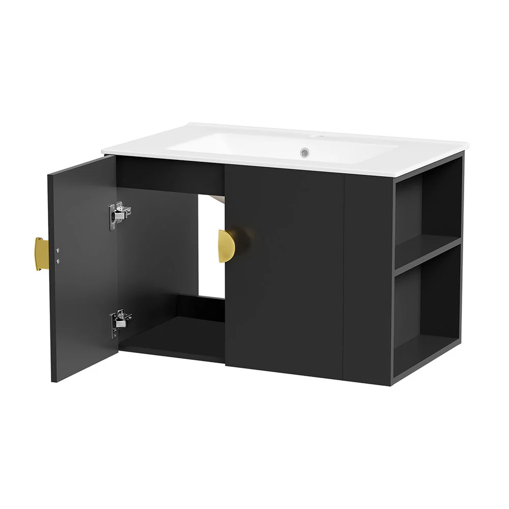 Sigsoul 30 Inch Floating Bathroom Vanity | Black - Image 6