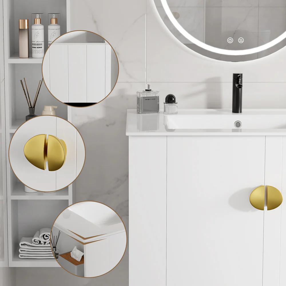 Sigsoul 30 inch Floating Bathroom Vanity | 3-Hole Sink & Left-Side Open Shelving - Image 4