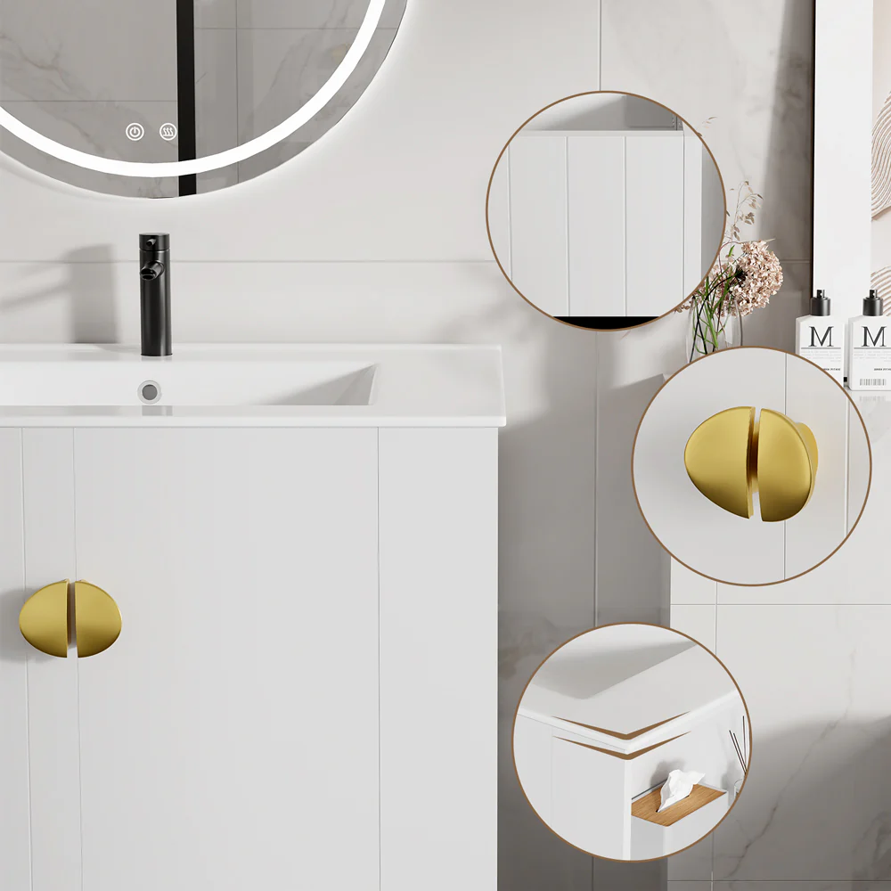 Sigsoul 30 inch Floating Bathroom Vanity | 3-Hole Sink & Right-Side Open Shelving - Image 5