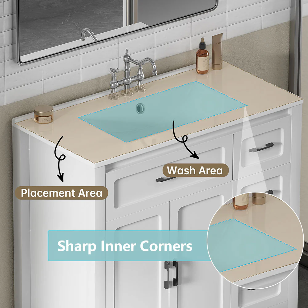 Sigsoul 36 Inch Bathroom Vanity | Cabinet with Single Basin Sink - Image 3