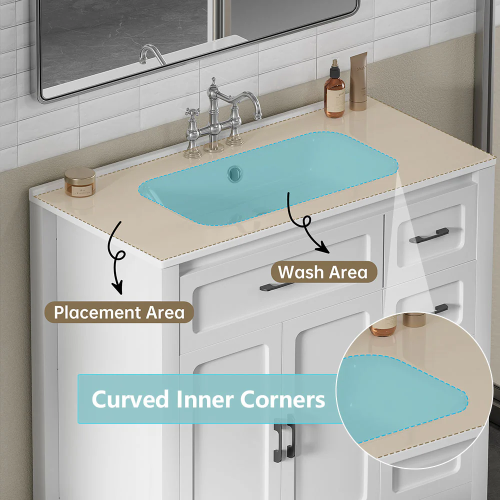 Sigsoul 36 Inch Bathroom Vanity | Cabinet with Single Basin Sink - Image 4