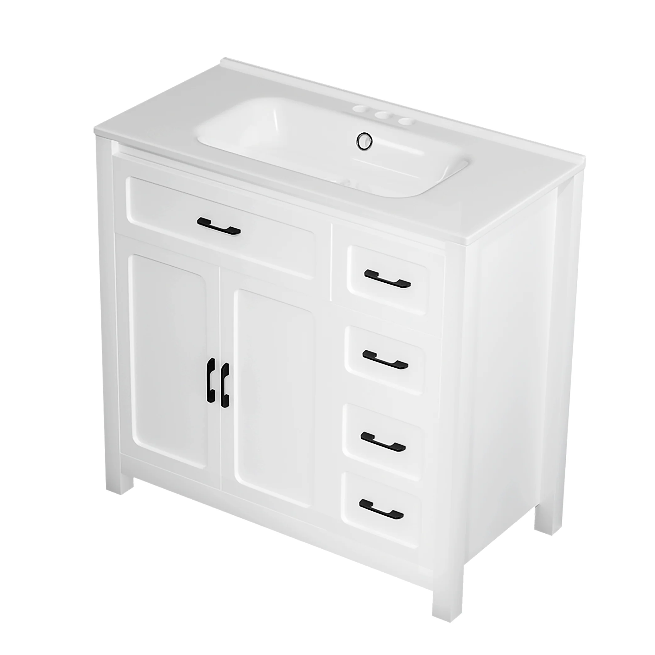 Sigsoul 36 Inch Bathroom Vanity | Cabinet with Single Basin Sink - Image 5