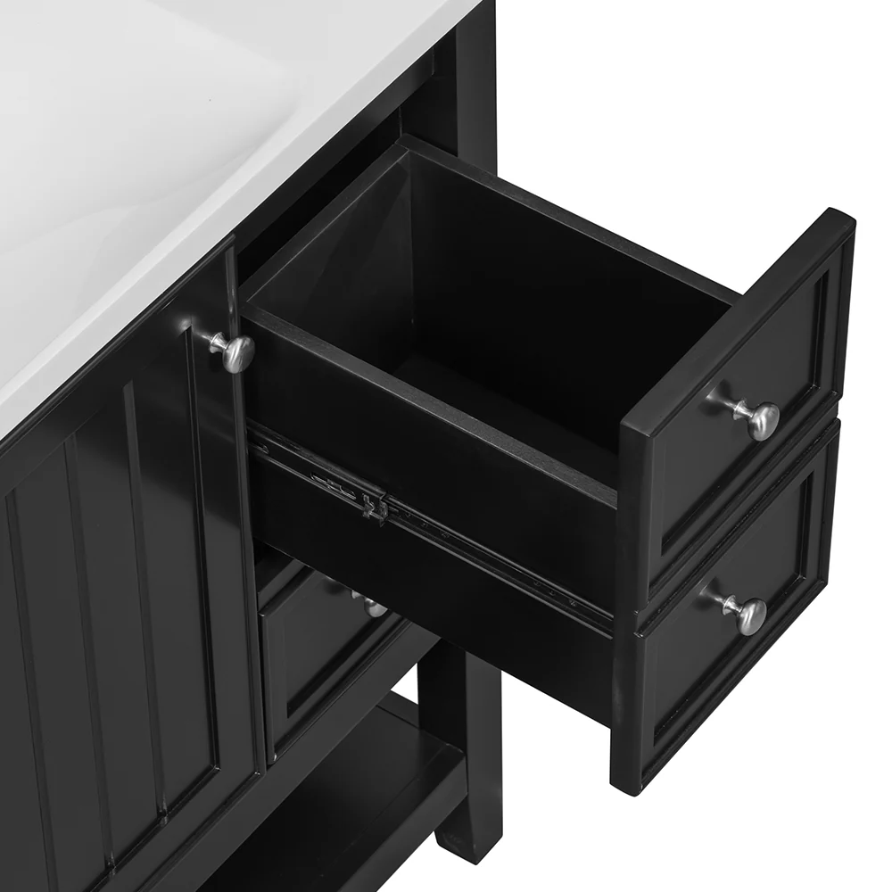 Sigsoul 36 Inch Bathroom Vanity Black | 3 Drawers 1 Door 1 Shelf - Image 5