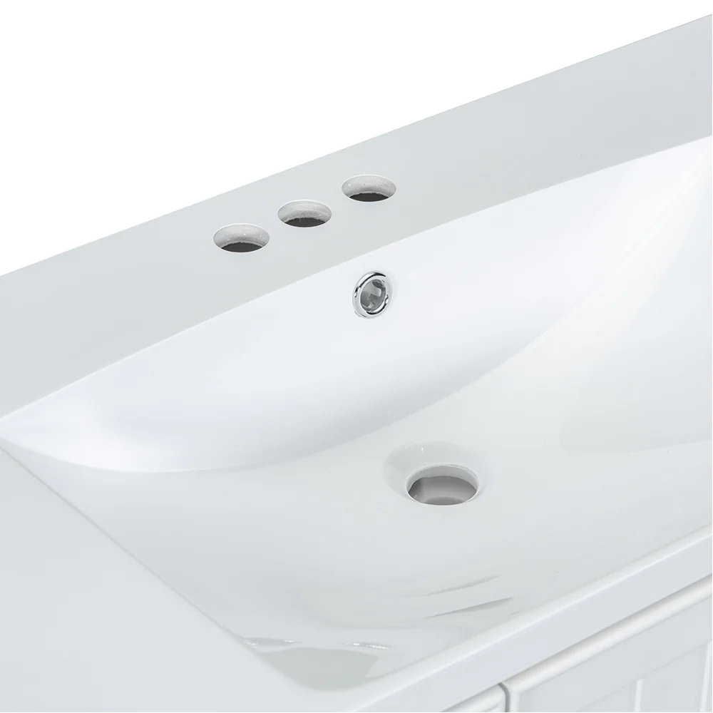Sigsoul 36 Inch Bathroom Vanity White | 3 Drawers 1 Door 1 Shelf - Image 8
