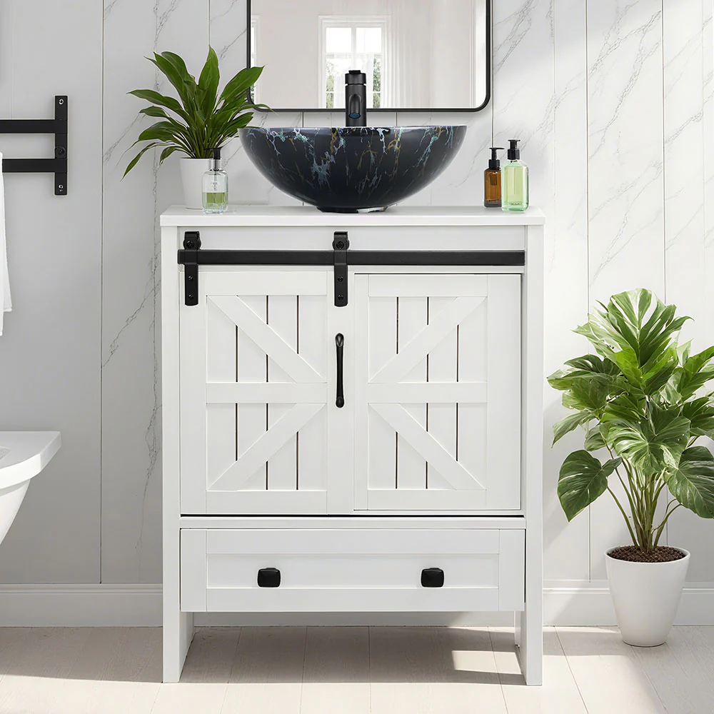 Sigsyl 24 inch Vessel Sink Vanity | with Faucet & Pop-up Drain - Image 8