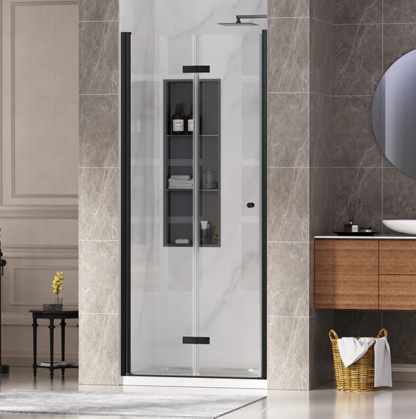 CALYZ 35-36" W × 72" H Frameless Bathroom Glass Bifold Shower Door - Image 2