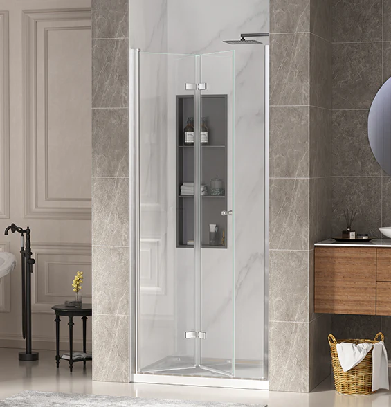 CALYZ 35-36" W × 72" H Frameless Bathroom Glass Bifold Shower Door - Image 7