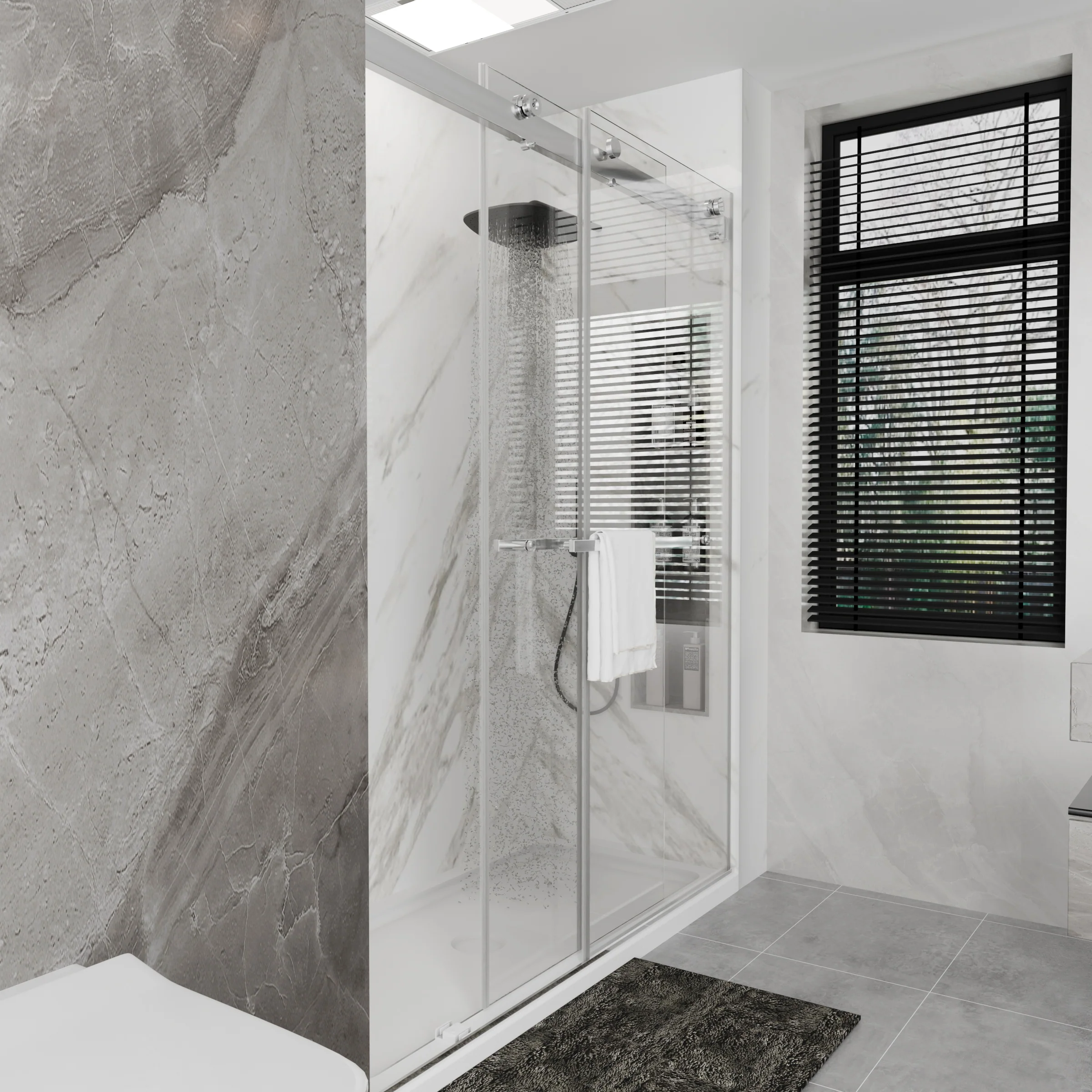 CALYZ Frameless Shower Door | Bypass Sliding 56-60"W x 75"H - Image 10