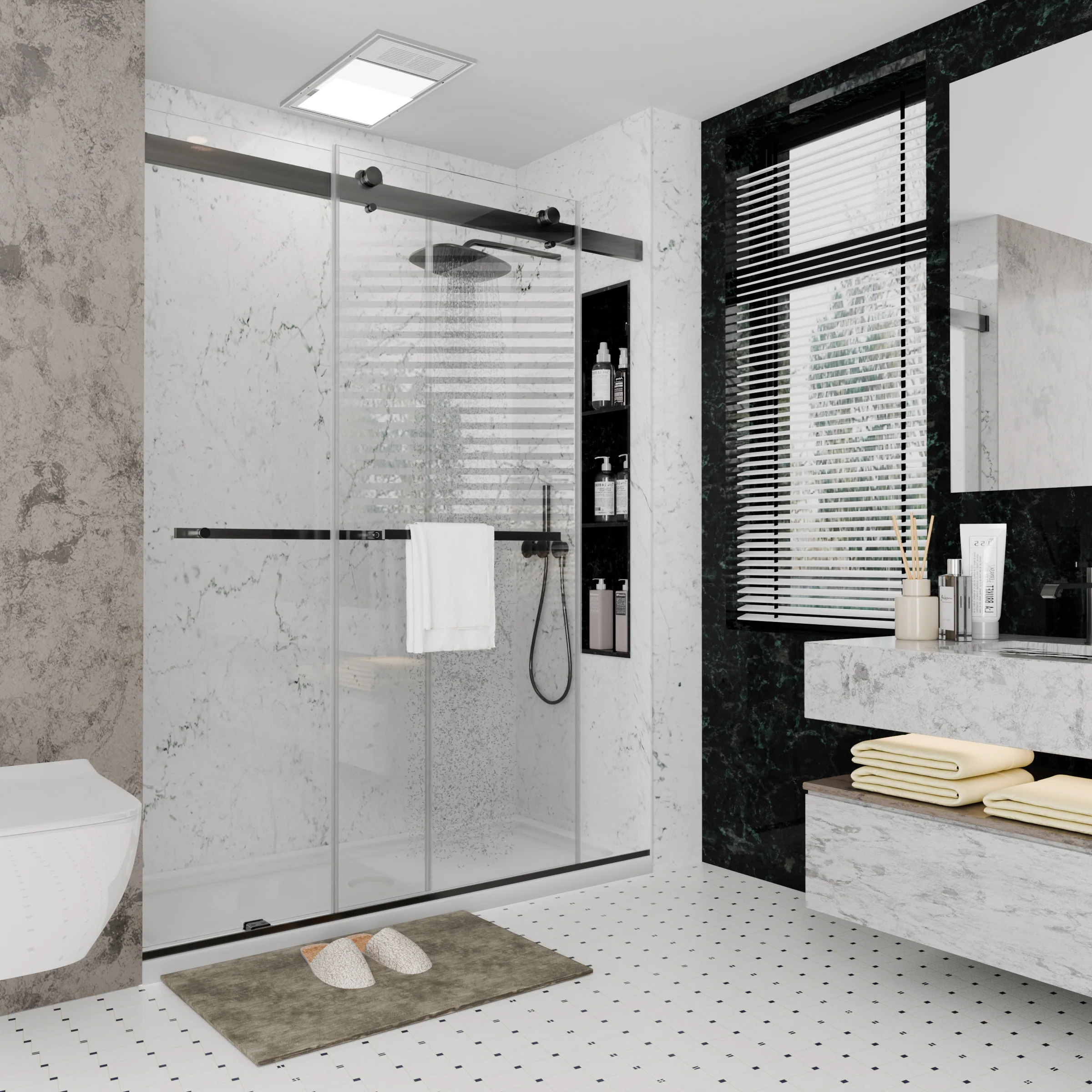CALYZ Frameless Shower Door | Bypass Sliding 56-60"W x 75"H - Image 15