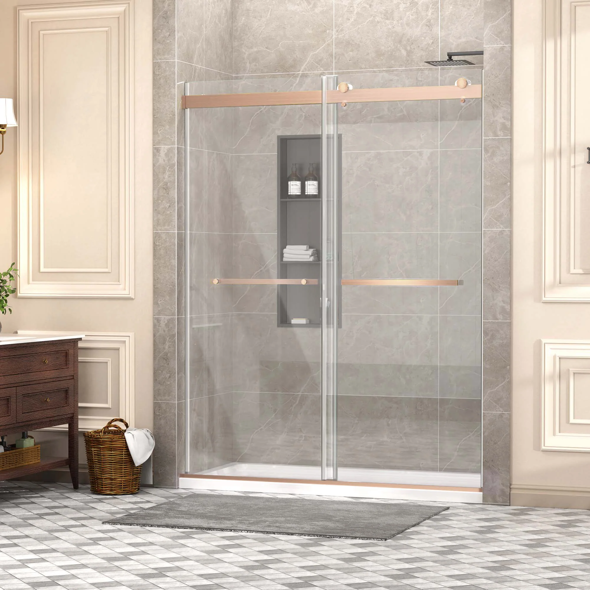 CALYZ Frameless Shower Door | Bypass Sliding 56-60"W x 75"H - Image 16