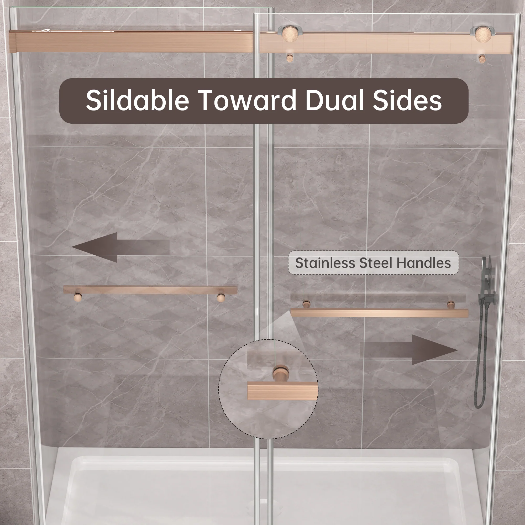 CALYZ Frameless Shower Door | Bypass Sliding 56-60"W x 75"H - Image 17