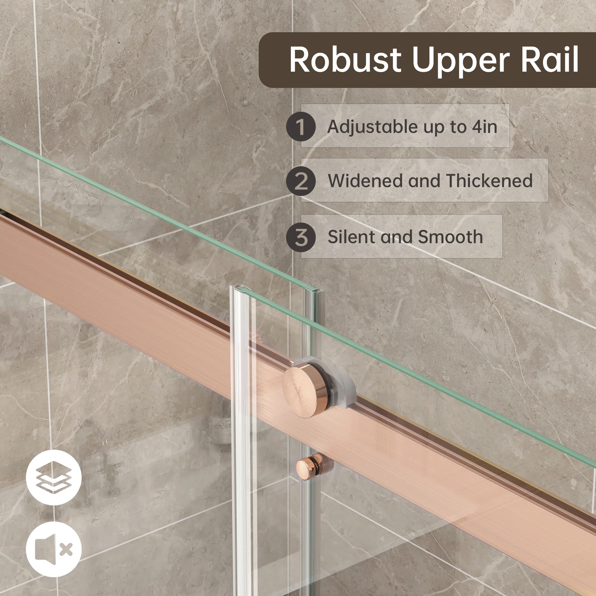 CALYZ Frameless Shower Door | Bypass Sliding 56-60"W x 75"H - Image 18