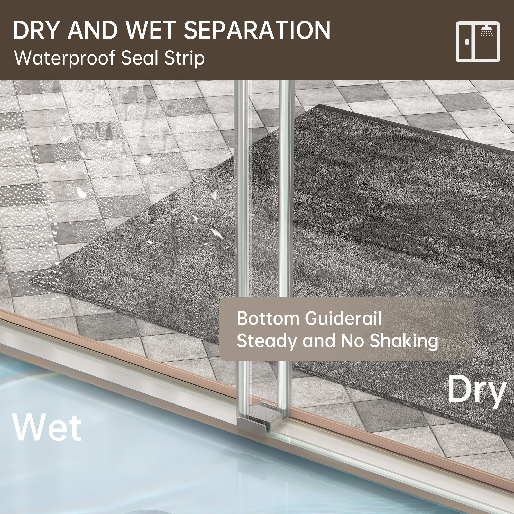 CALYZ Frameless Shower Door | Bypass Sliding 56-60"W x 75"H - Image 20