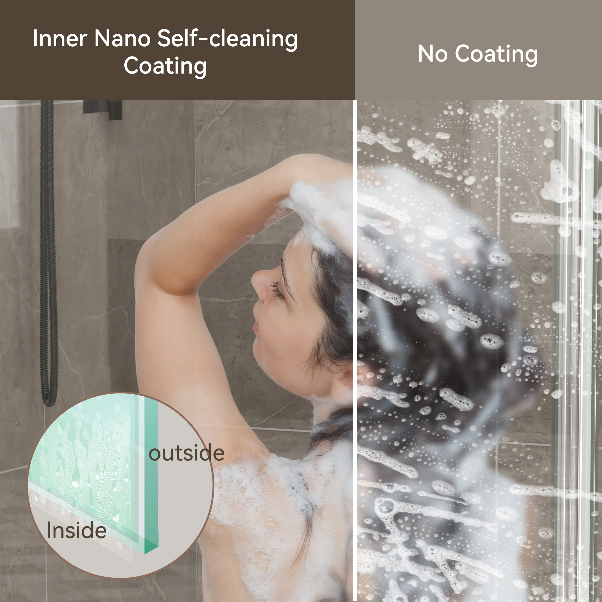 CALYZ Frameless Shower Door | Bypass Sliding 56-60"W x 75"H - Image 21