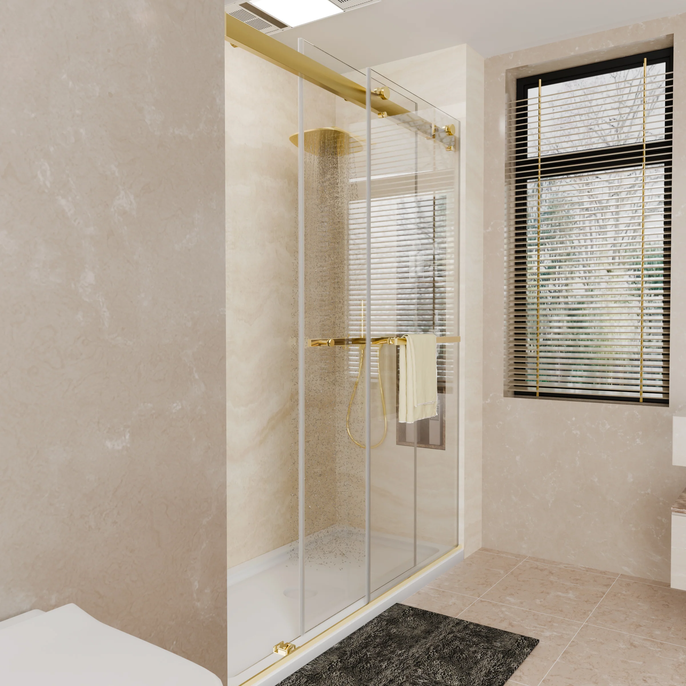 CALYZ Frameless Shower Door | Bypass Sliding 56-60"W x 75"H - Image 3