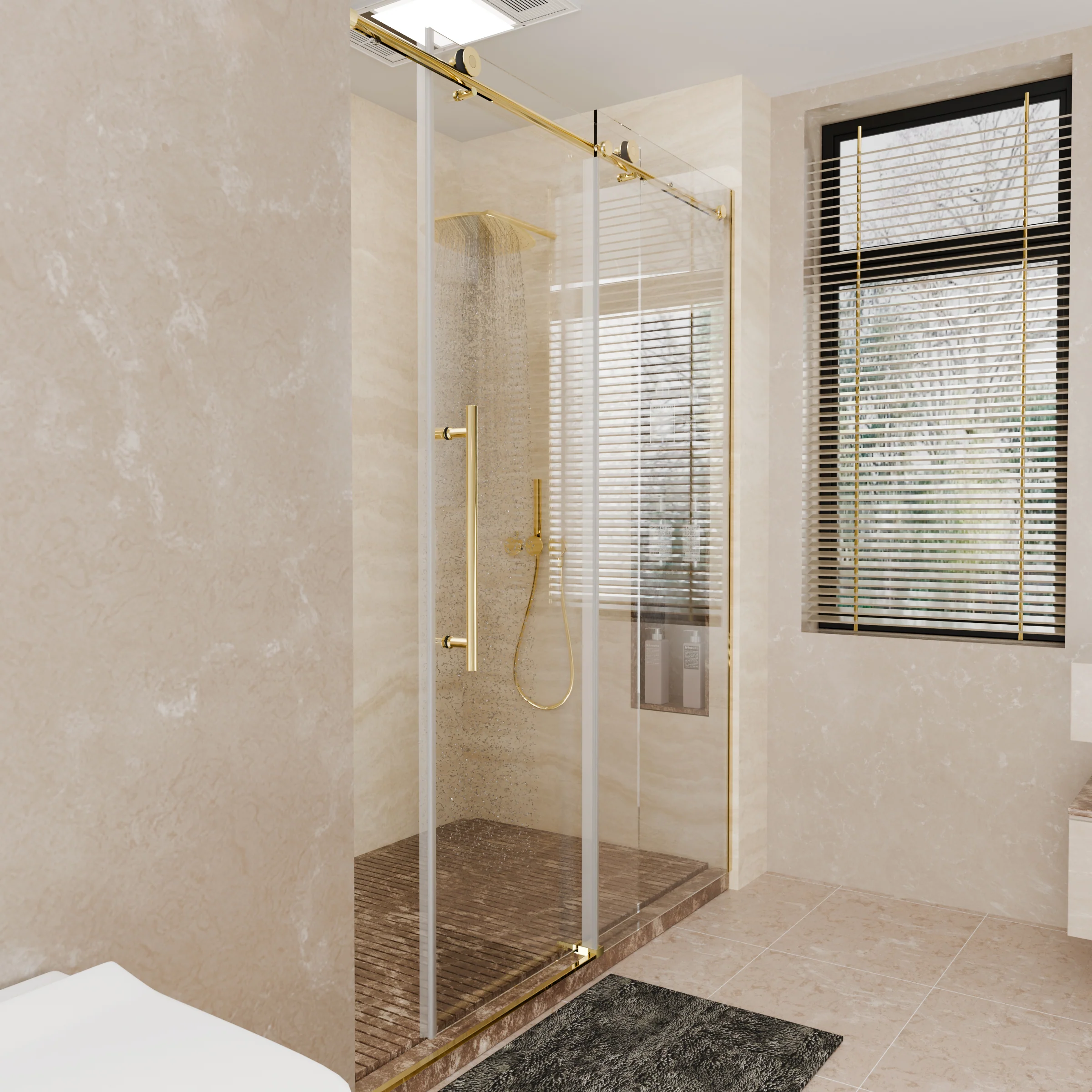CALYZ Frameless Shower Door | Single Sliding 56-60"W x 75"H - Image 3