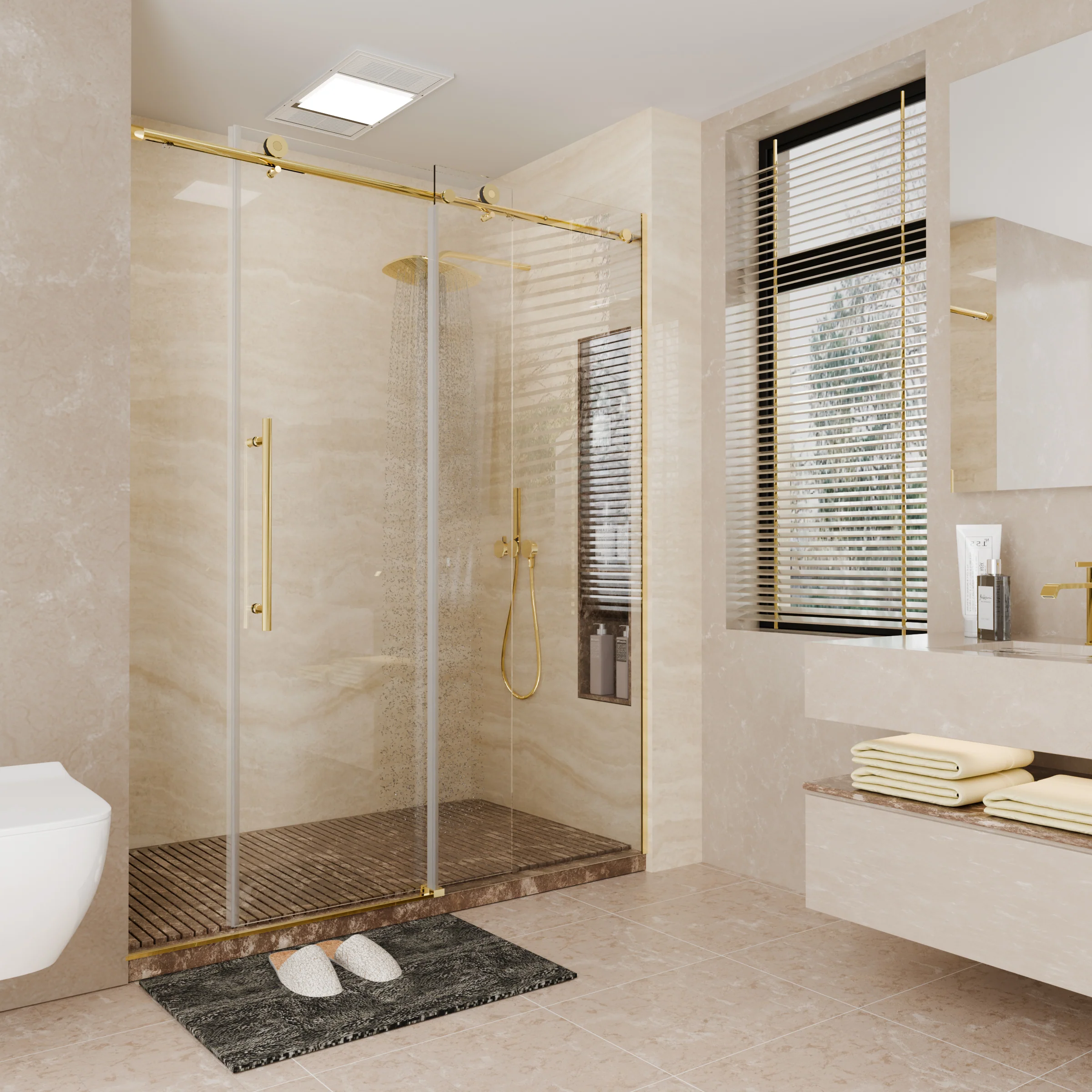 CALYZ Frameless Shower Door | Single Sliding 56-60"W x 75"H - Image 4