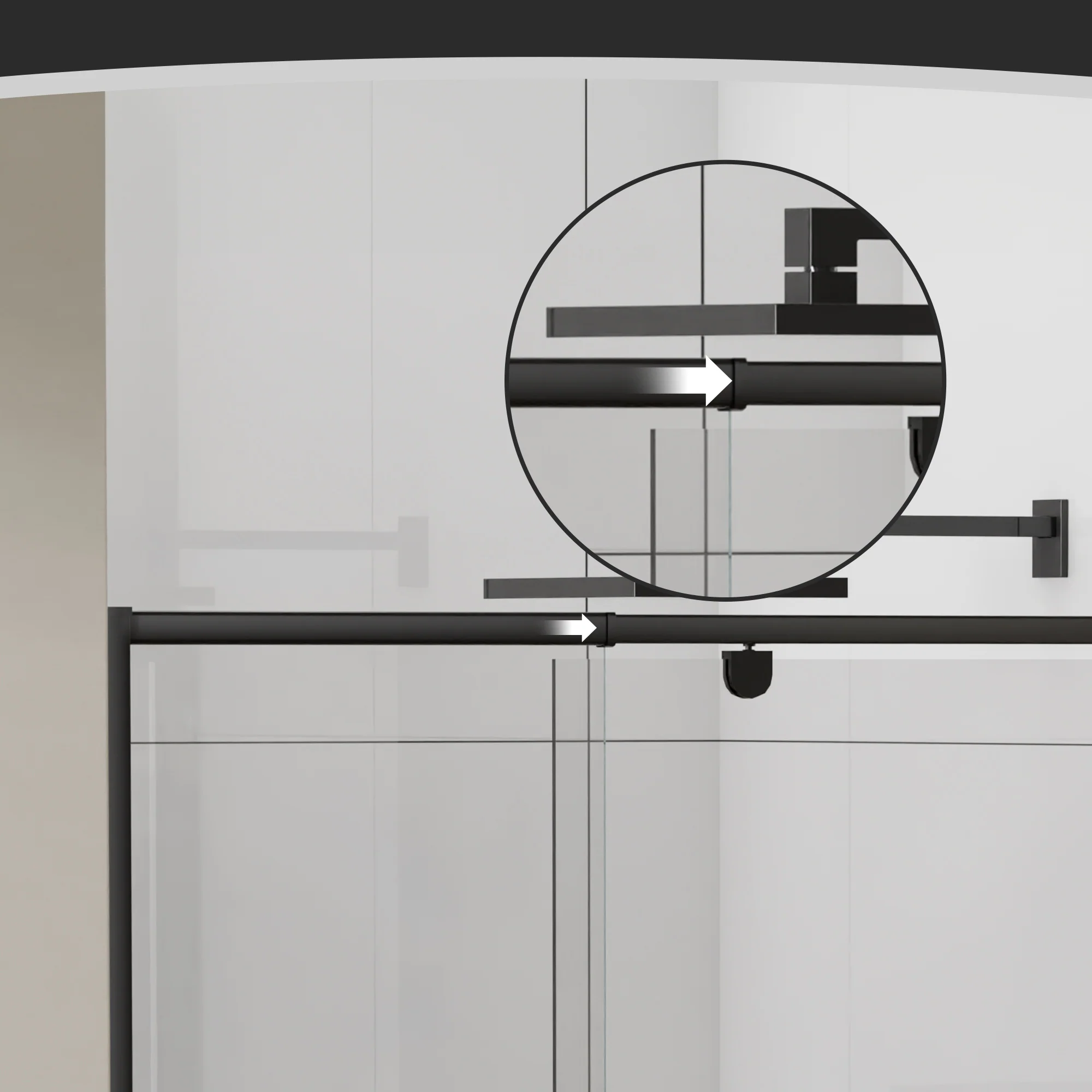 CALYZ Pivot Glass Shower Door 38-42"W x 71"H - Image 4