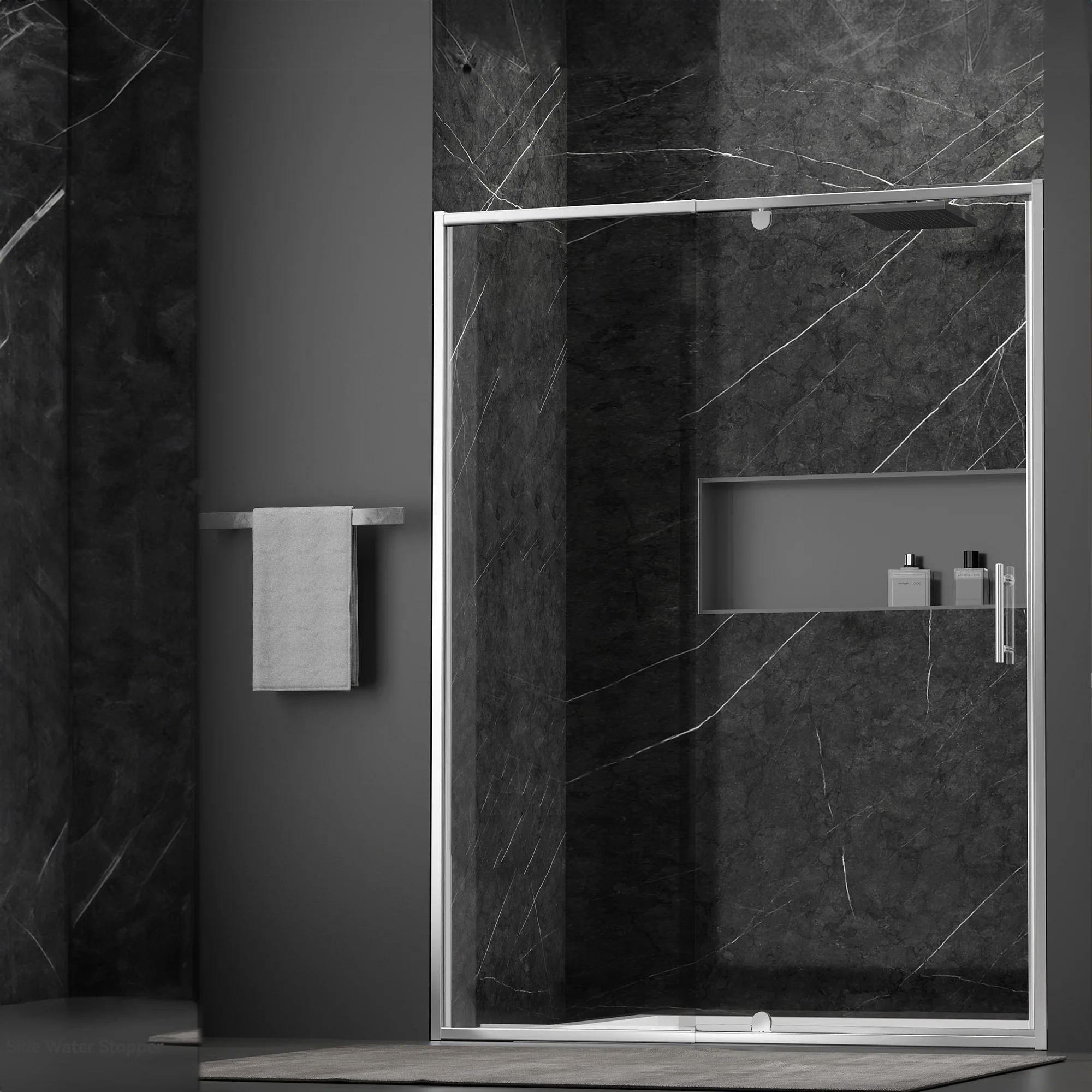 CALYZ Pivot Glass Shower Door 44-48"W x 71"H - Image 4