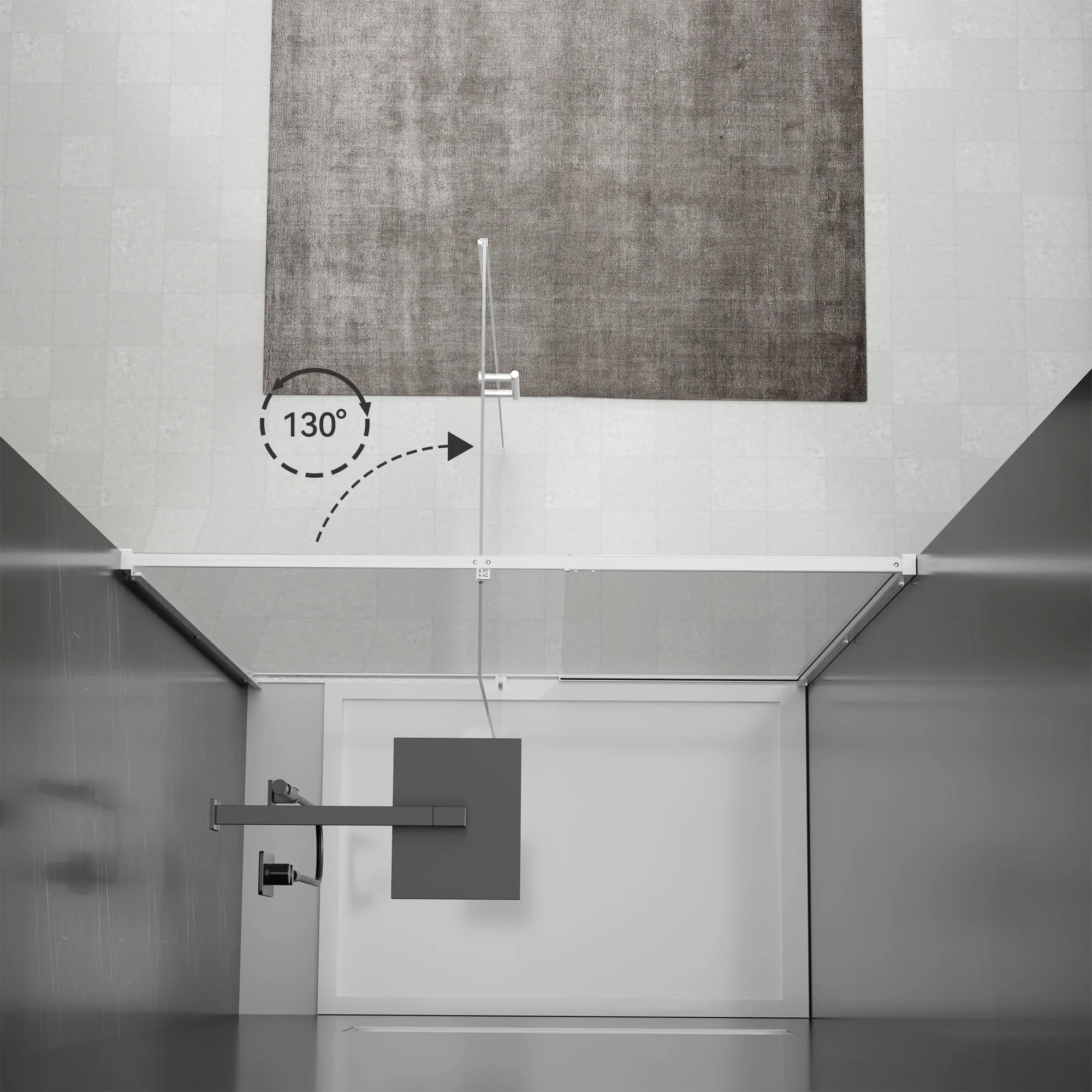 CALYZ Pivot Glass Shower Door 50-54" W x 71" H - Image 7