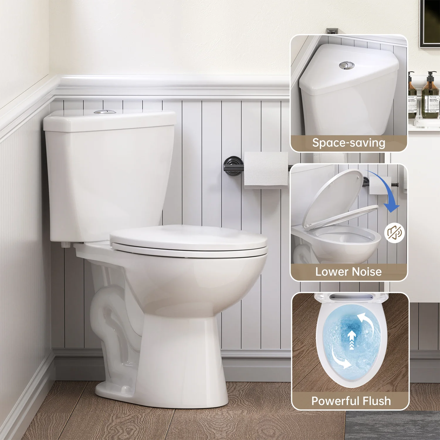 SKIFLEX 17.2" Corner Compact Toilet | Comfort Height - Image 8