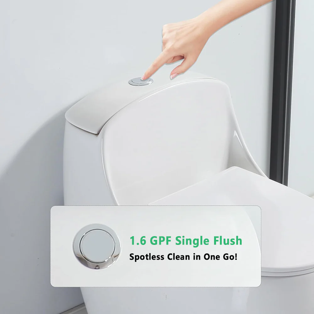 OVRUS Egg-Shaped Toilet | One Piece Compact Green - Image 4
