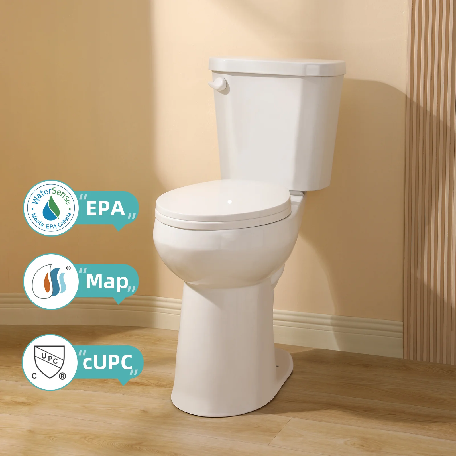 ELEMAZ 21" Extra Tall Toilet | ADA Height Toilet Round Bowl | Space-saving - Image 3