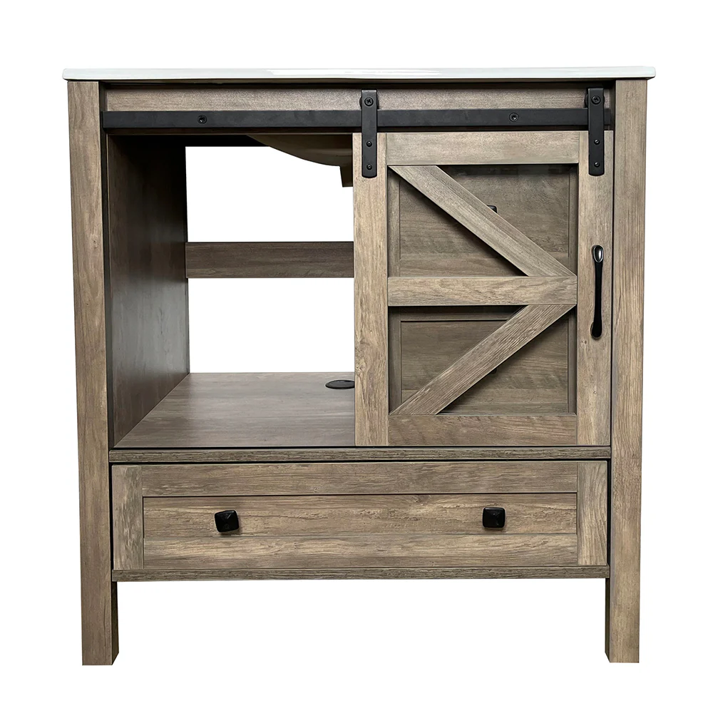 Sigsoul 30 inch Farmhouse Bathroom Vanity | Sliding Barn Door - Image 6