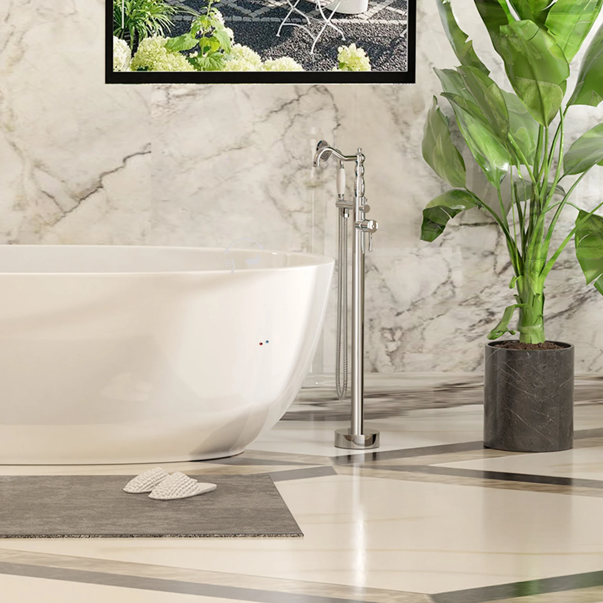 SpaSyra Free Standing Faucet for Tub with Hand Shower - Image 8