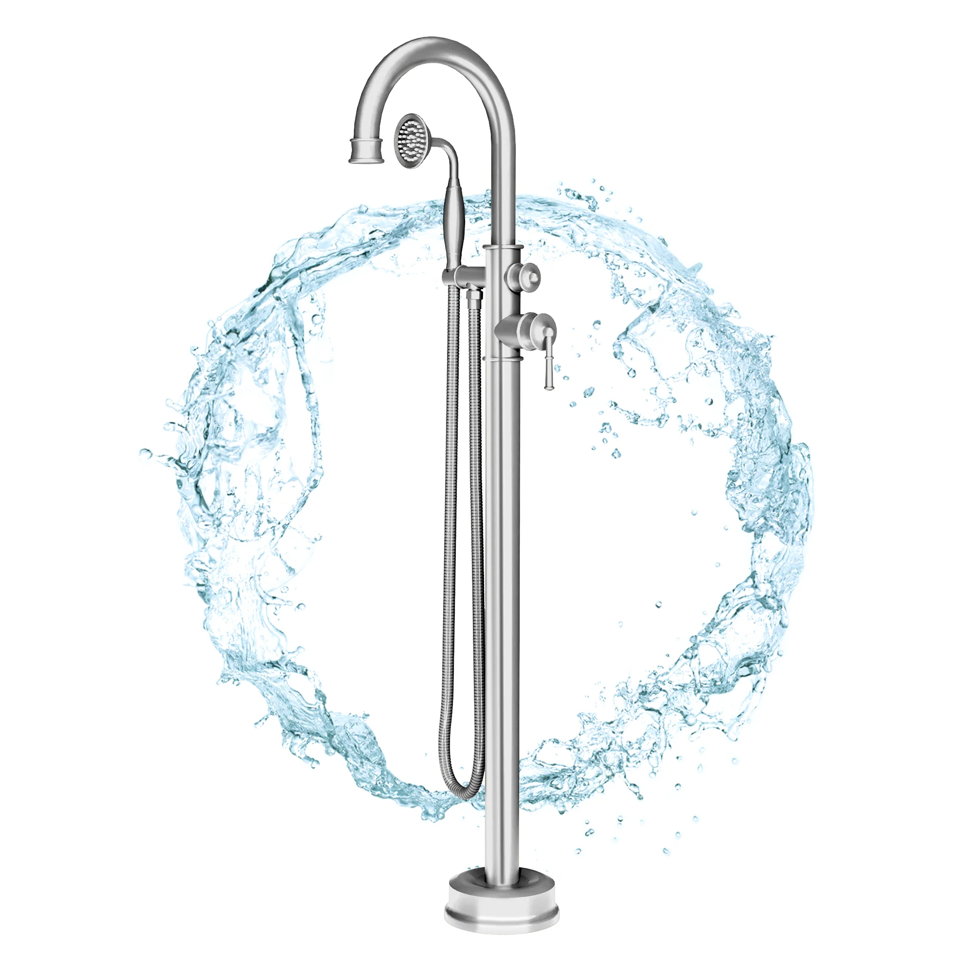 SpaSyra Freestanding Bathtub Faucet with Hand Shower - Image 7
