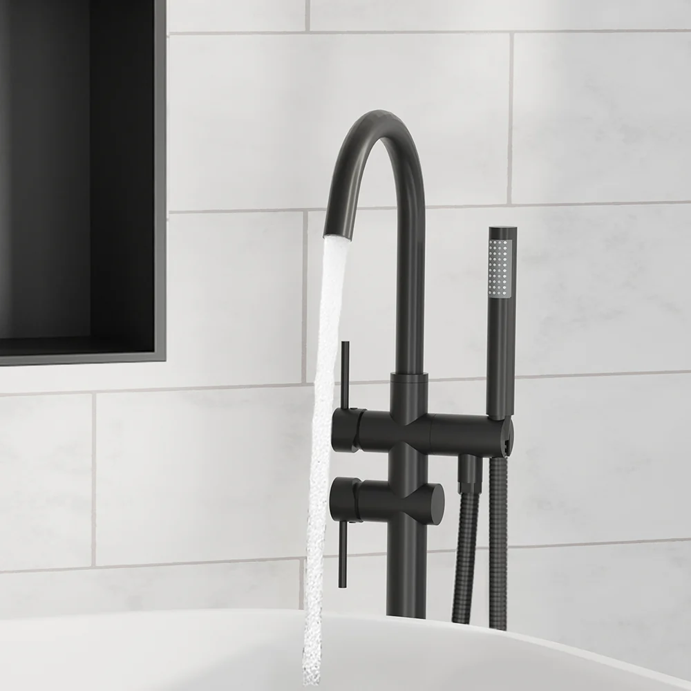 SpaSyra Freestanding Tub Faucet with Hand Shower - Image 3