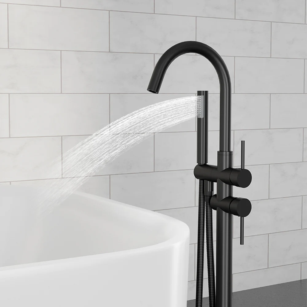 SpaSyra Freestanding Tub Faucet with Hand Shower - Image 4