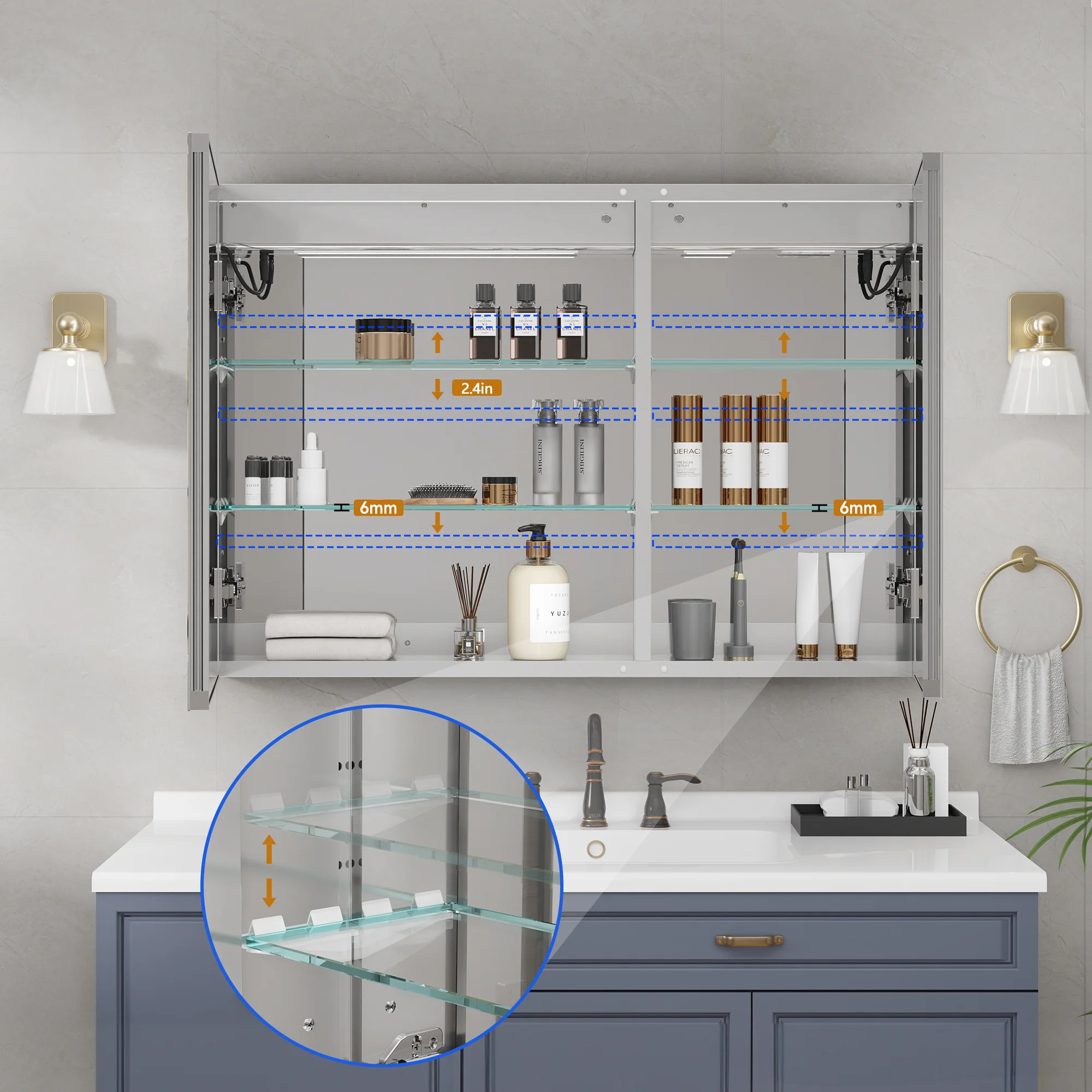 VEWRA 24 x 30" Lighted Medicine Cabinet | Left-Hinged - Backorder - Image 7