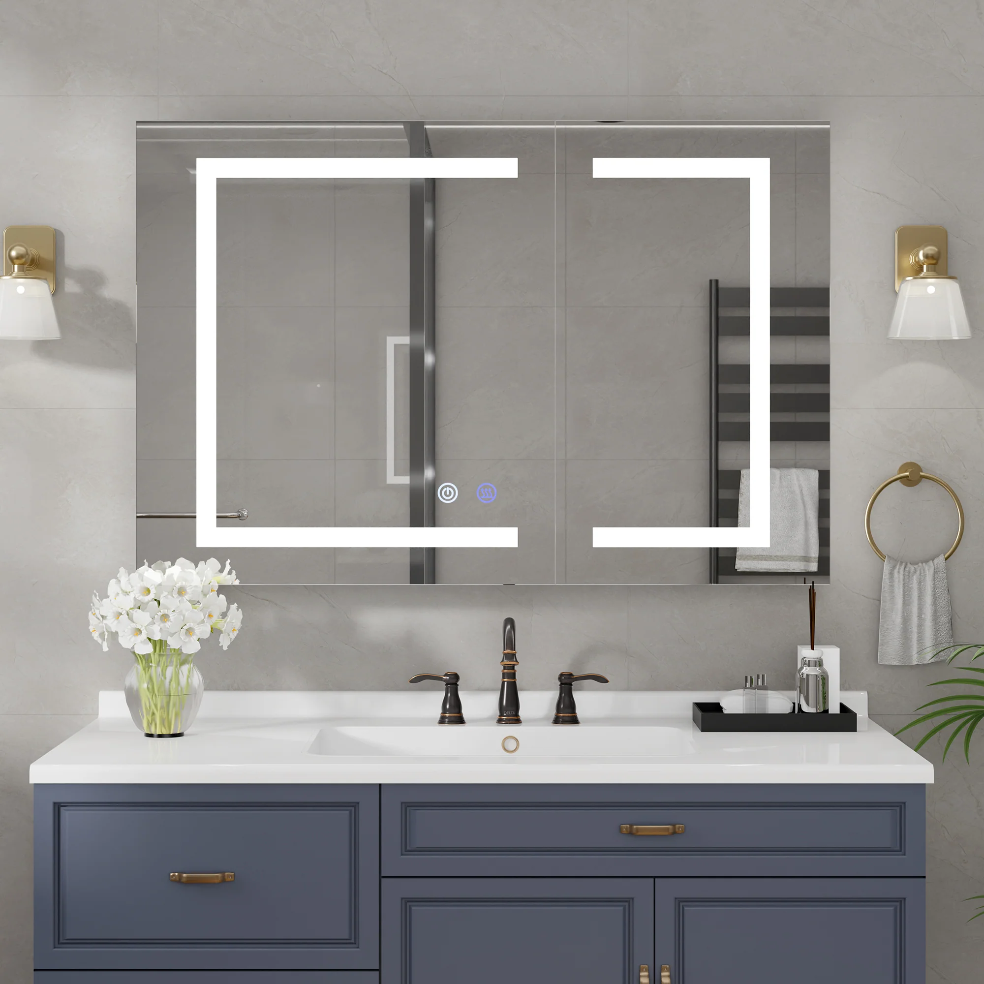 VEWRA 36 x 24" Lighted Medicine Cabinet | Double Door - Image 3