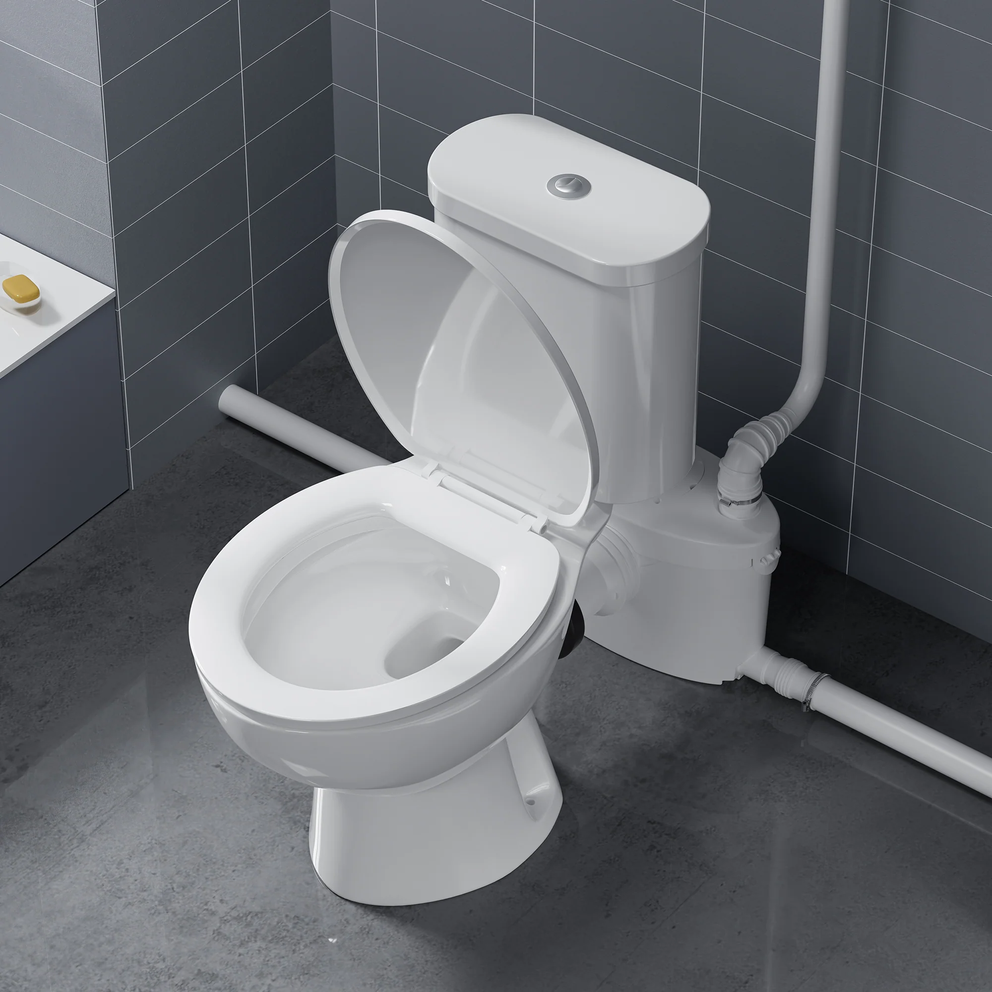 SNFLEX Two-Piece Macerating Toilet | 600W Upflush Toilet - Image 5