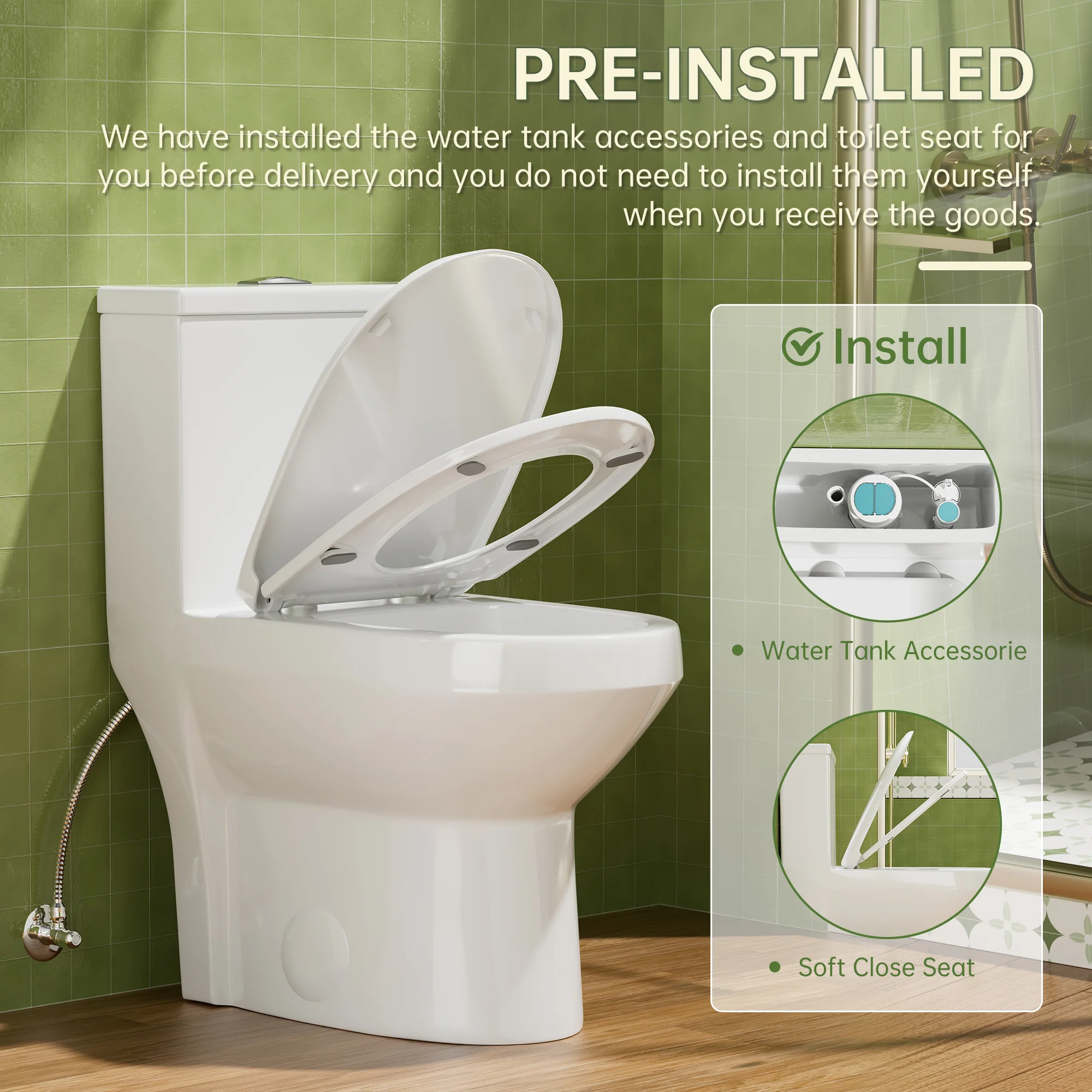 Simple Project One Piece Toilet | 5" Slim Tank Ultra Compact Toilet - Image 5