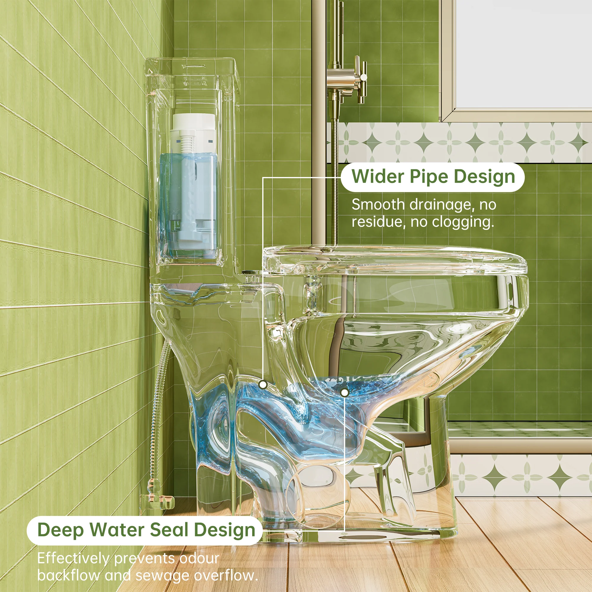 Simple Project One Piece Toilet | 5" Slim Tank Ultra Compact Toilet - Image 7