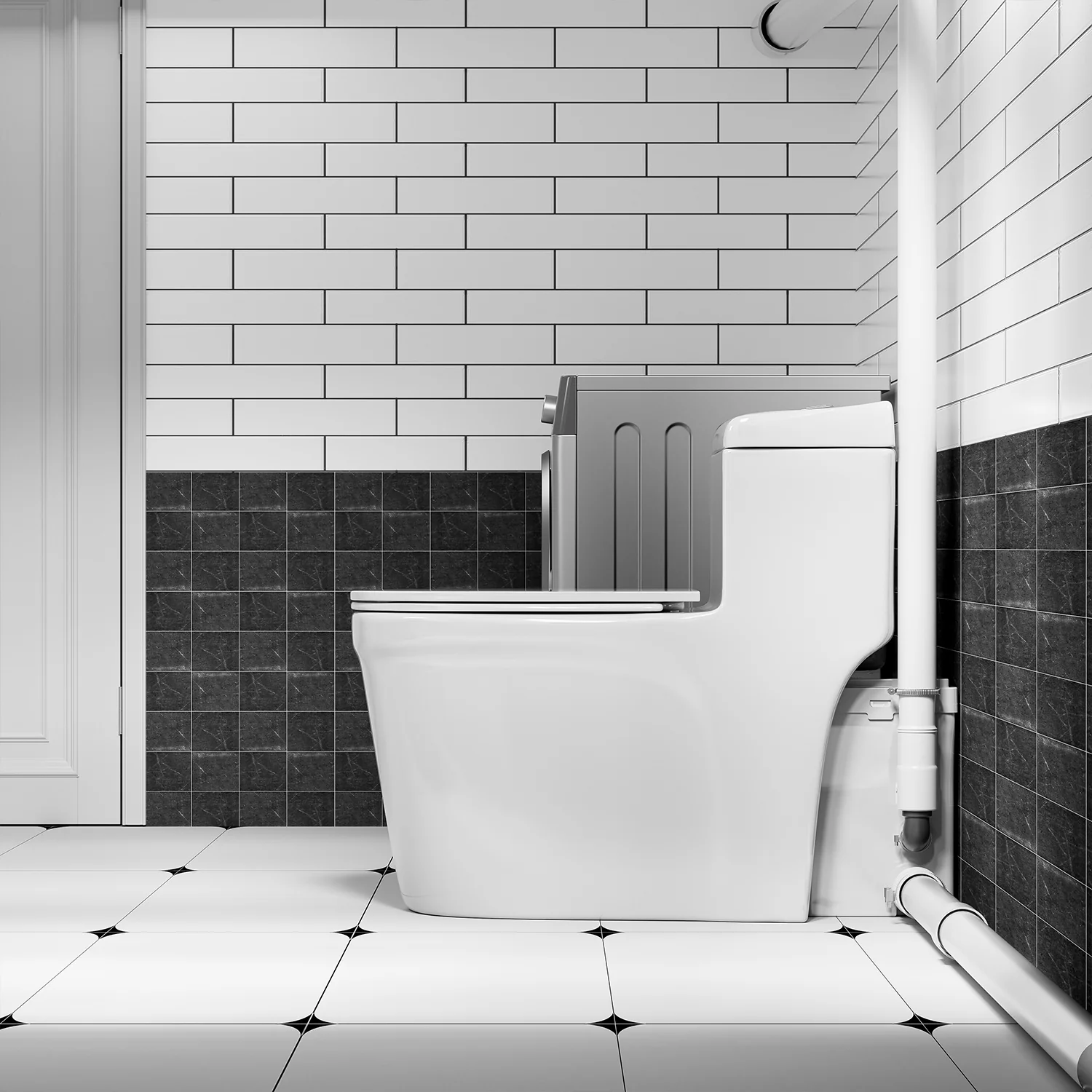 SNFLEX One-Piece Macerating Toilet | 600W Upflush Toilet - Image 4