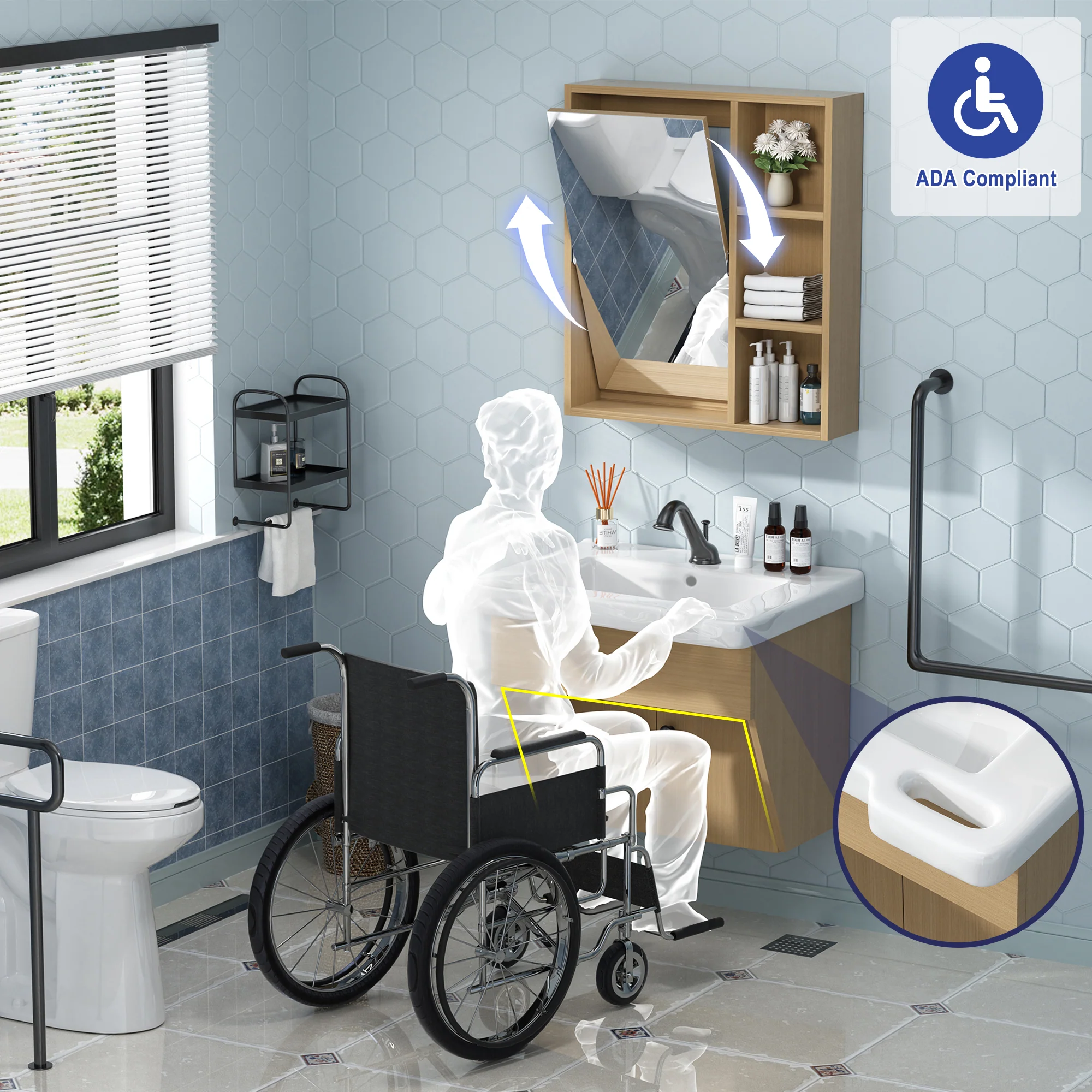 Sigsoul 24 inch Floating Bathroom Vanity | ADA Compliant - Image 3