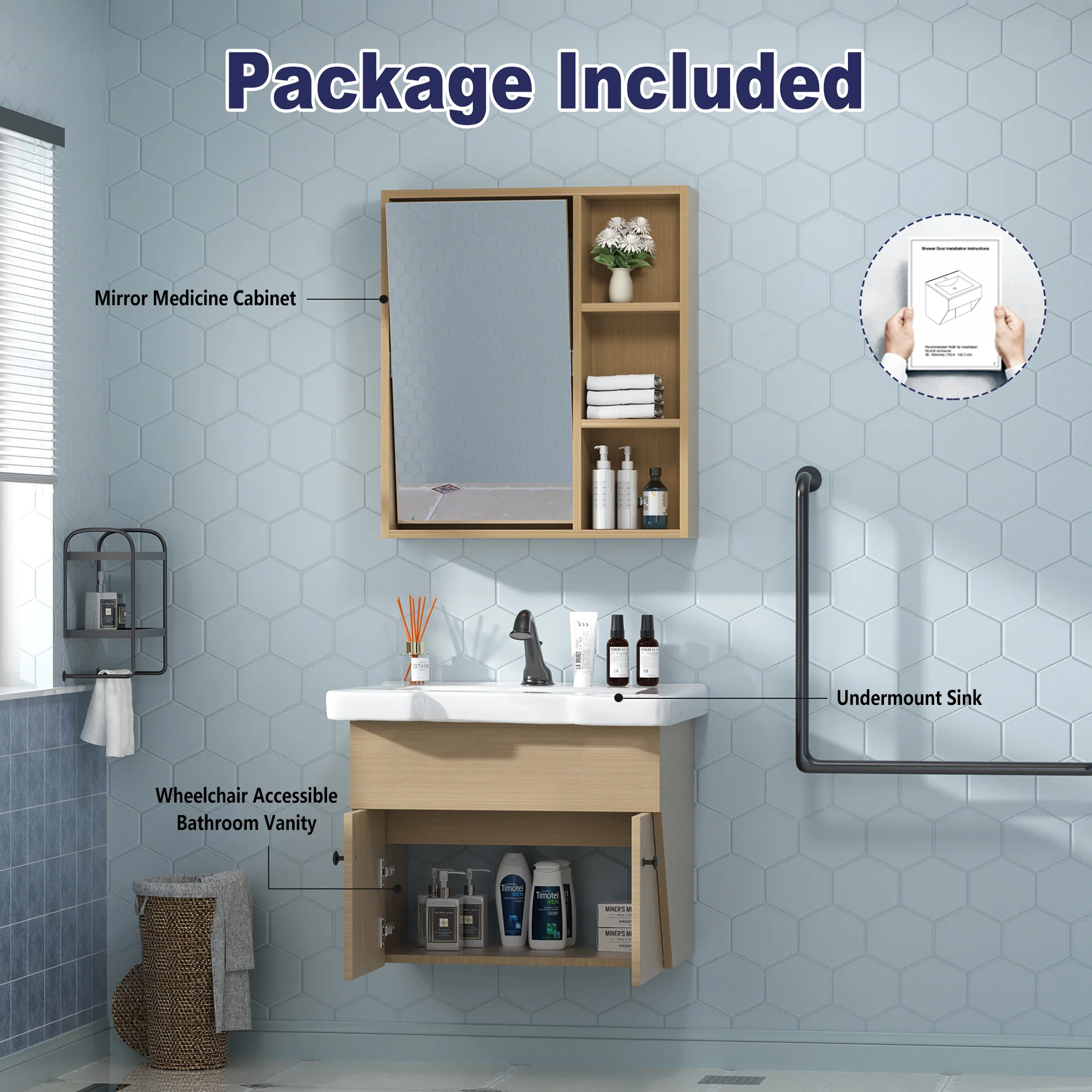 Sigsoul 24 inch Floating Bathroom Vanity | ADA Compliant - Image 4