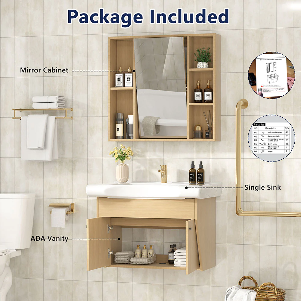 Sigsoul 30 inch Floating Bathroom Vanity | ADA Compliant - Image 7