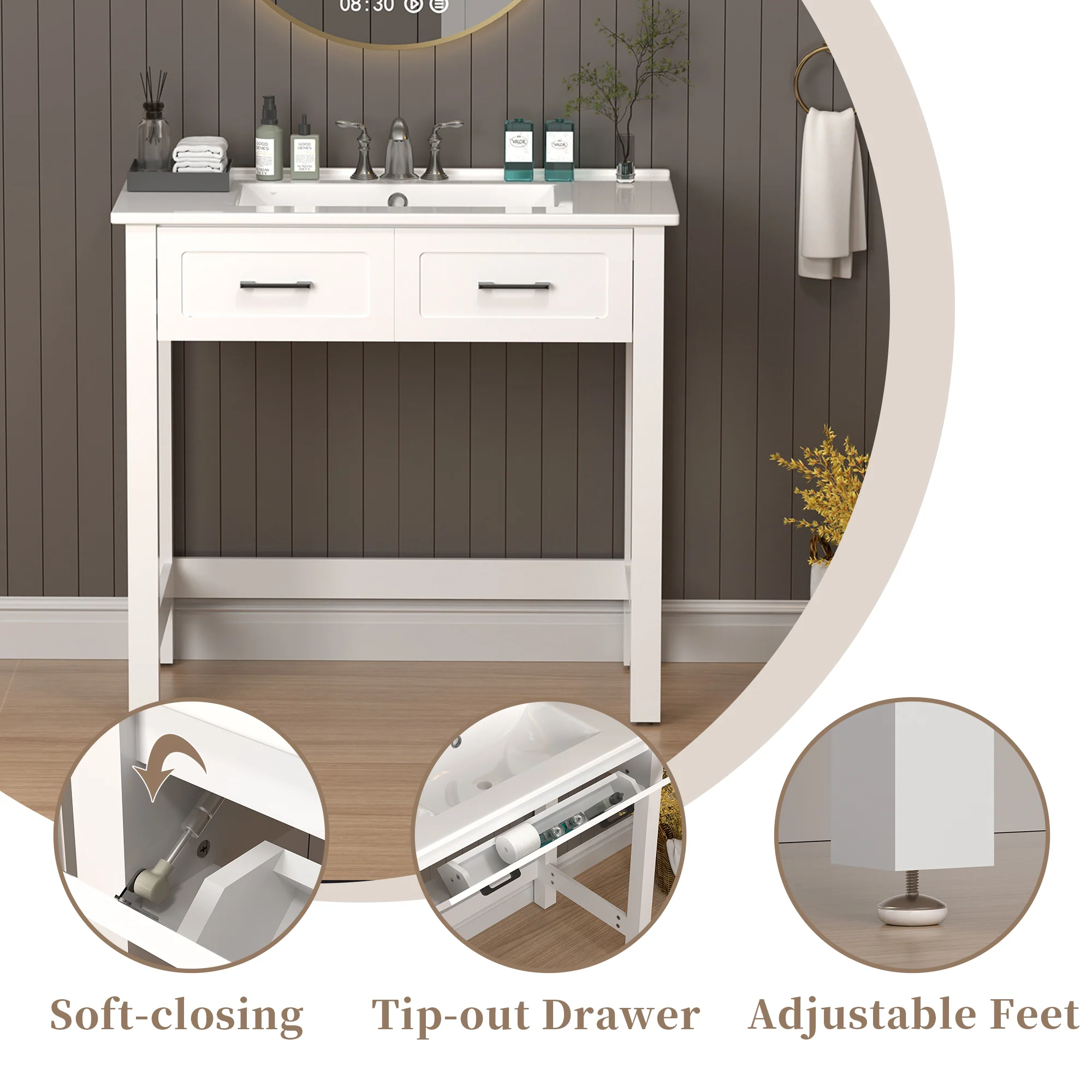 Sigsoul 36 Inch Freestanding Bathroom Vanity | ADA-Friendly - Image 7