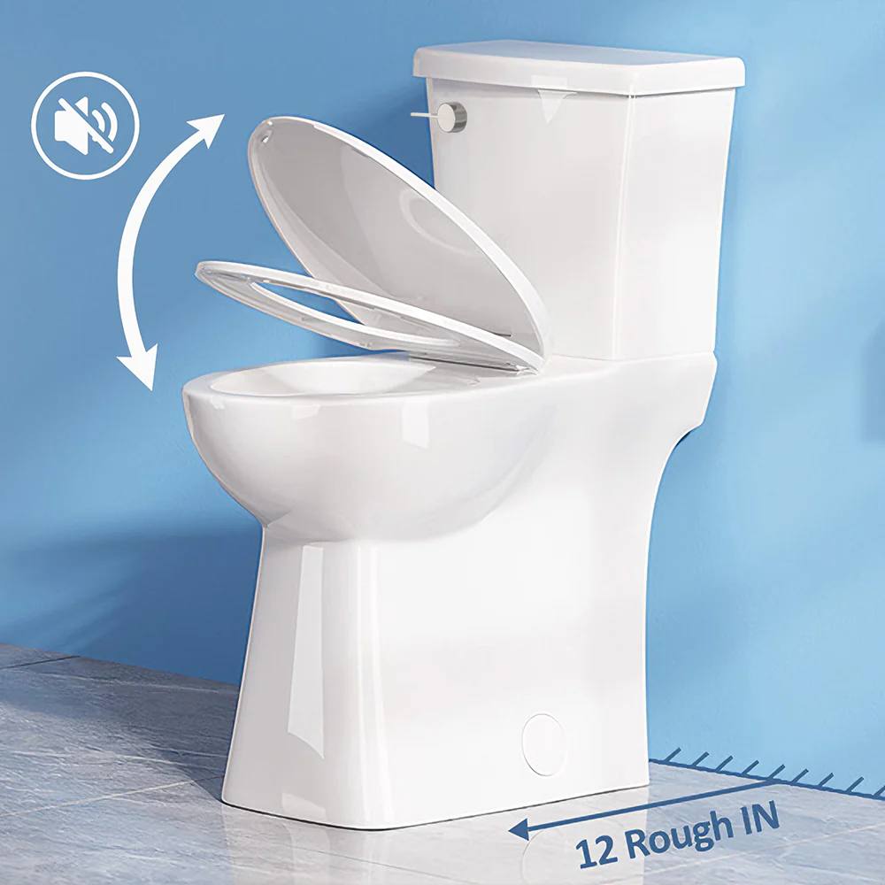 ELEMAZ Skirted 21 Inch Tall Toilet | Elongated High Toilet For Seniors Tall Person - Image 3