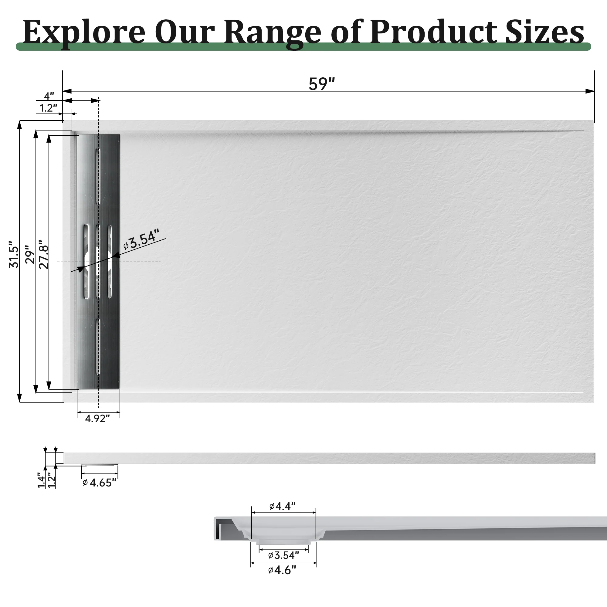 SLYDO Curbless Shower Base | Shower Pan Linear Drain - Image 10