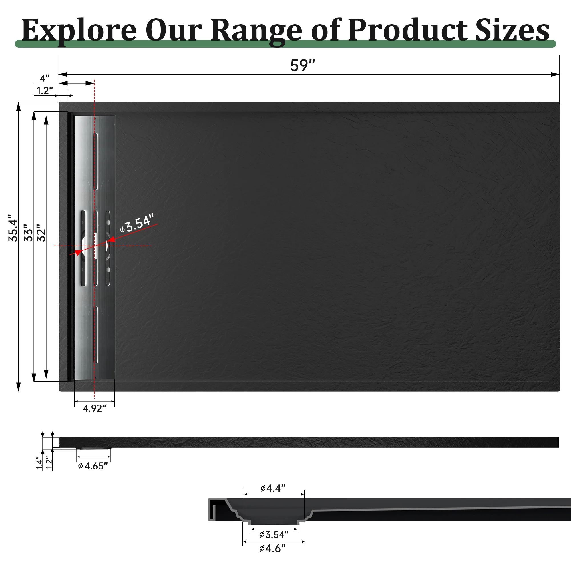 SLYDO Curbless Shower Base | Shower Pan Linear Drain - Image 11