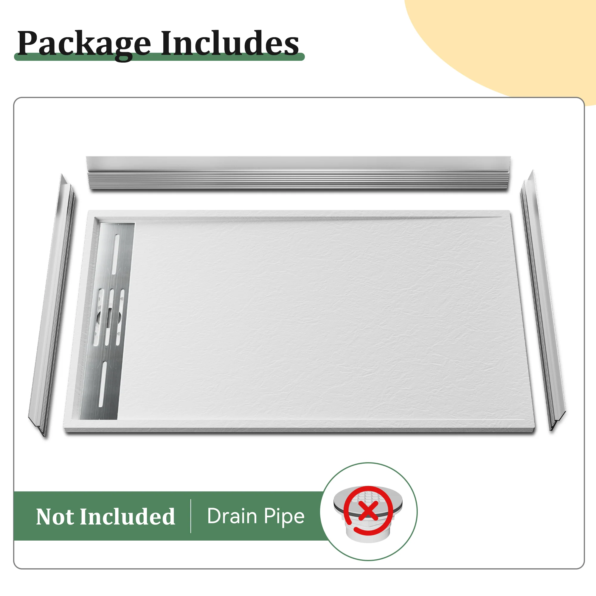 SLYDO Curbless Shower Base | Shower Pan Linear Drain - Image 4
